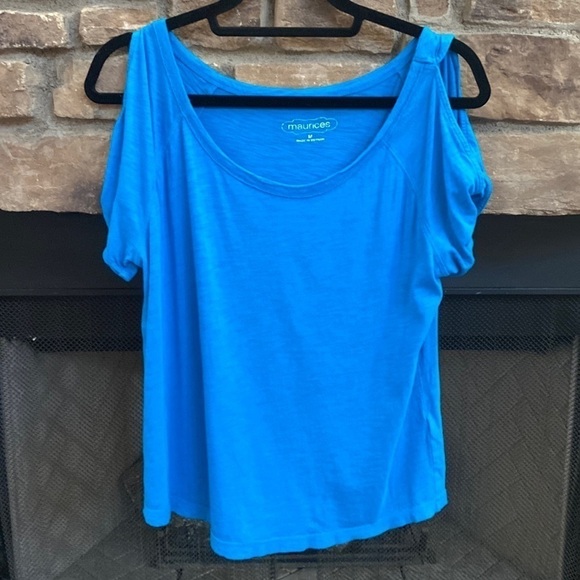 Maurices blue cold shoulder top. Size medium - Picture 1 of 7